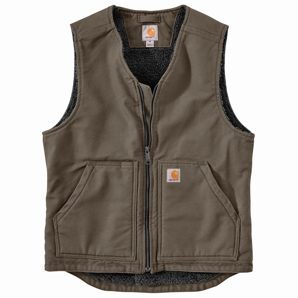 Men's Washed Duck Sherpa Lined Vest | Carhartt 104394 – The