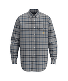 Flame Resistant Loose Fit Midweight Twill Plaid Shirt - HX2-Navy/Carhartt Gray | Carhartt 104507