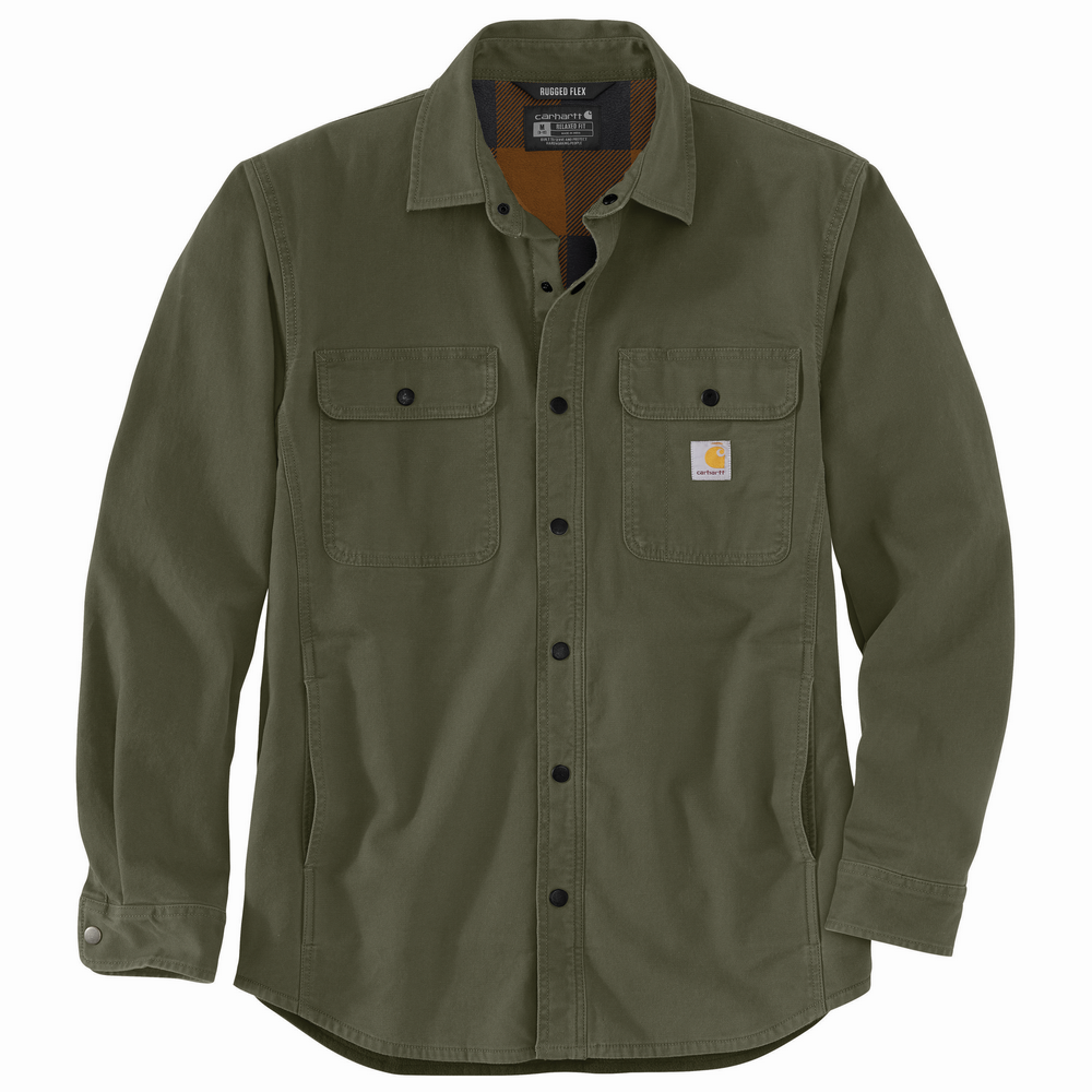 seventytwo_clubhous【 ANTIQUAGOLF×STCH 】 Rugged Flex Relaxed Fit Canvas Fleece-Lined Shirt Jac | Carhartt