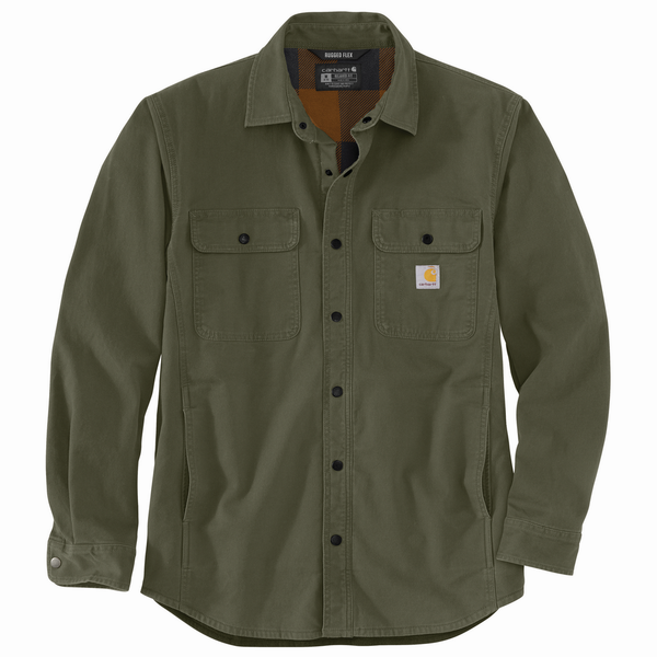 Rugged Flex Relaxed Fit Canvas Fleece-Lined Shirt Jac | Carhartt