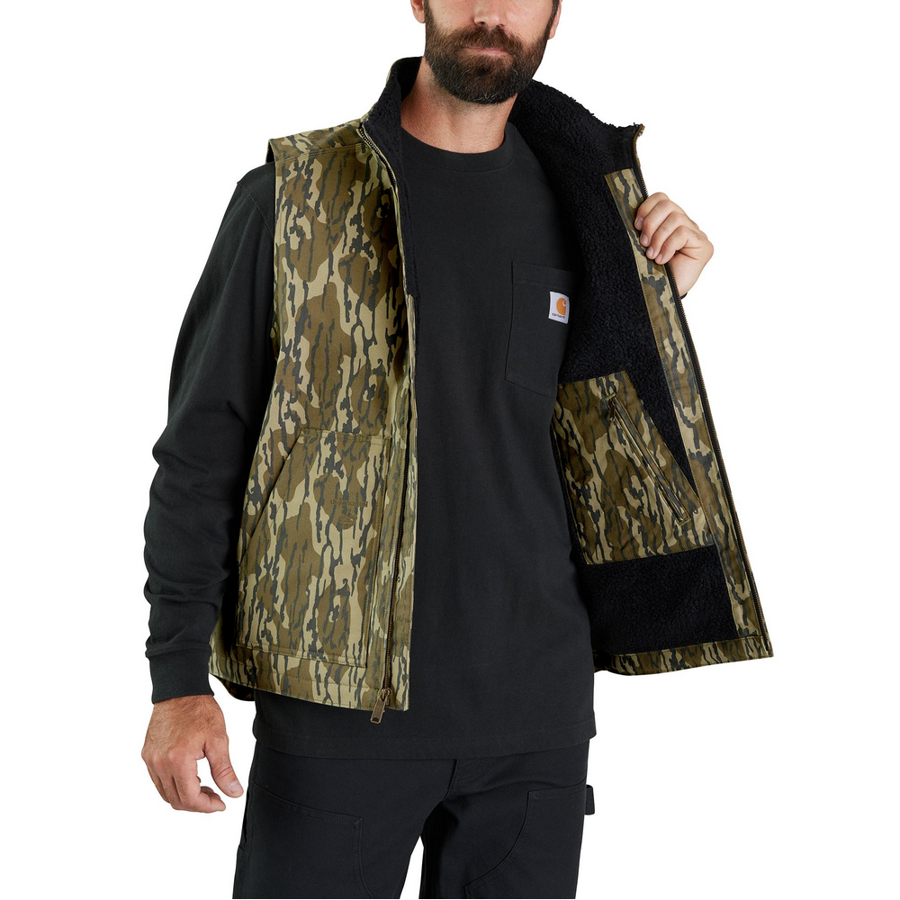 Rugged Flex® Duck Loose Fit Sherpa-Lined Camo Mock-Neck Vest Rugged Flex® Duck Loose Fit Sherpa-Lined Camo Mock-Neck Vest