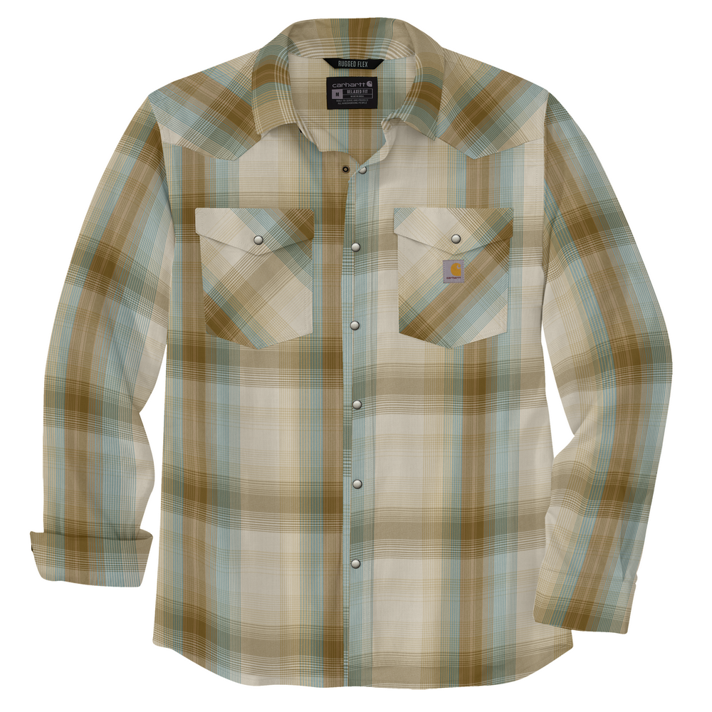 Montana Rugged Flex Relaxed Fit Lightweight Long-Sleeve Snap-Front