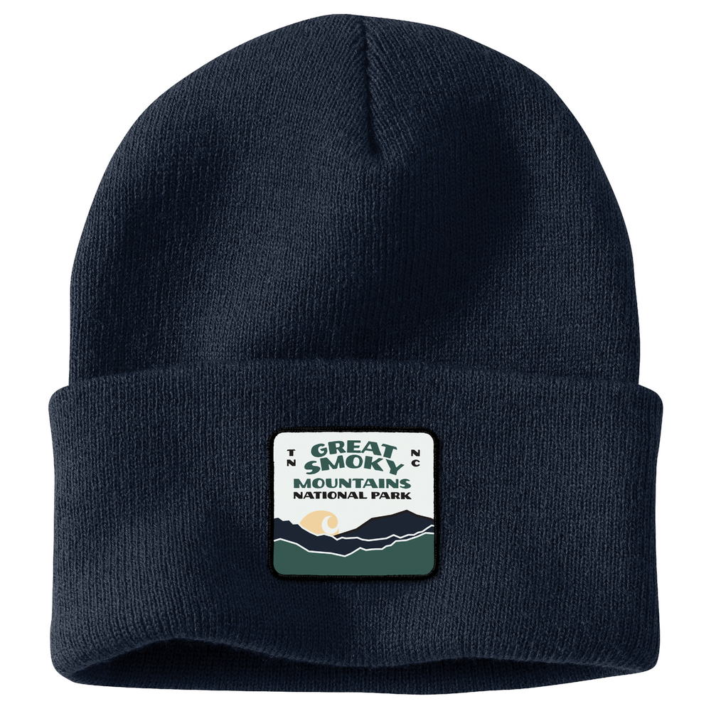 Knit Cuffed Smoky Mountain National Park Patch Beanie  display picture 2