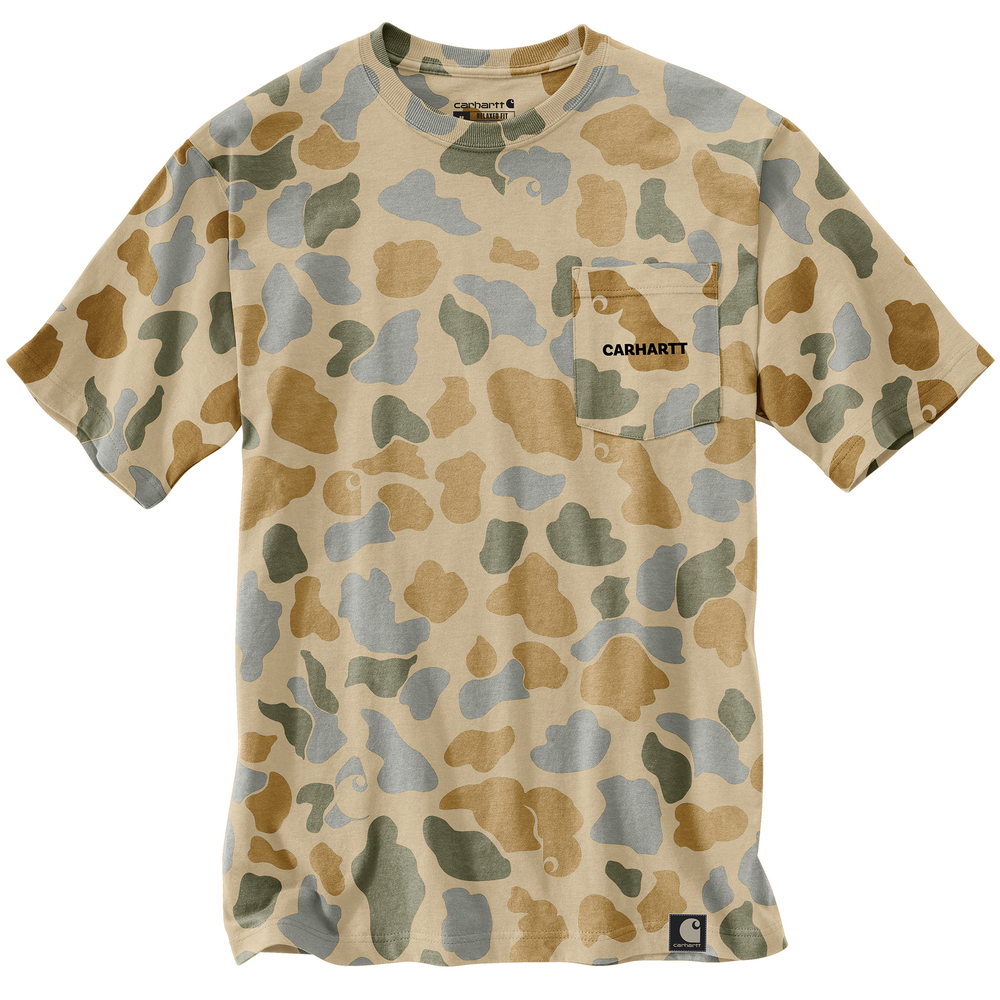 Relaxed Fit Lightweight Short-Sleeve Pocket Camo Logo Graphic T