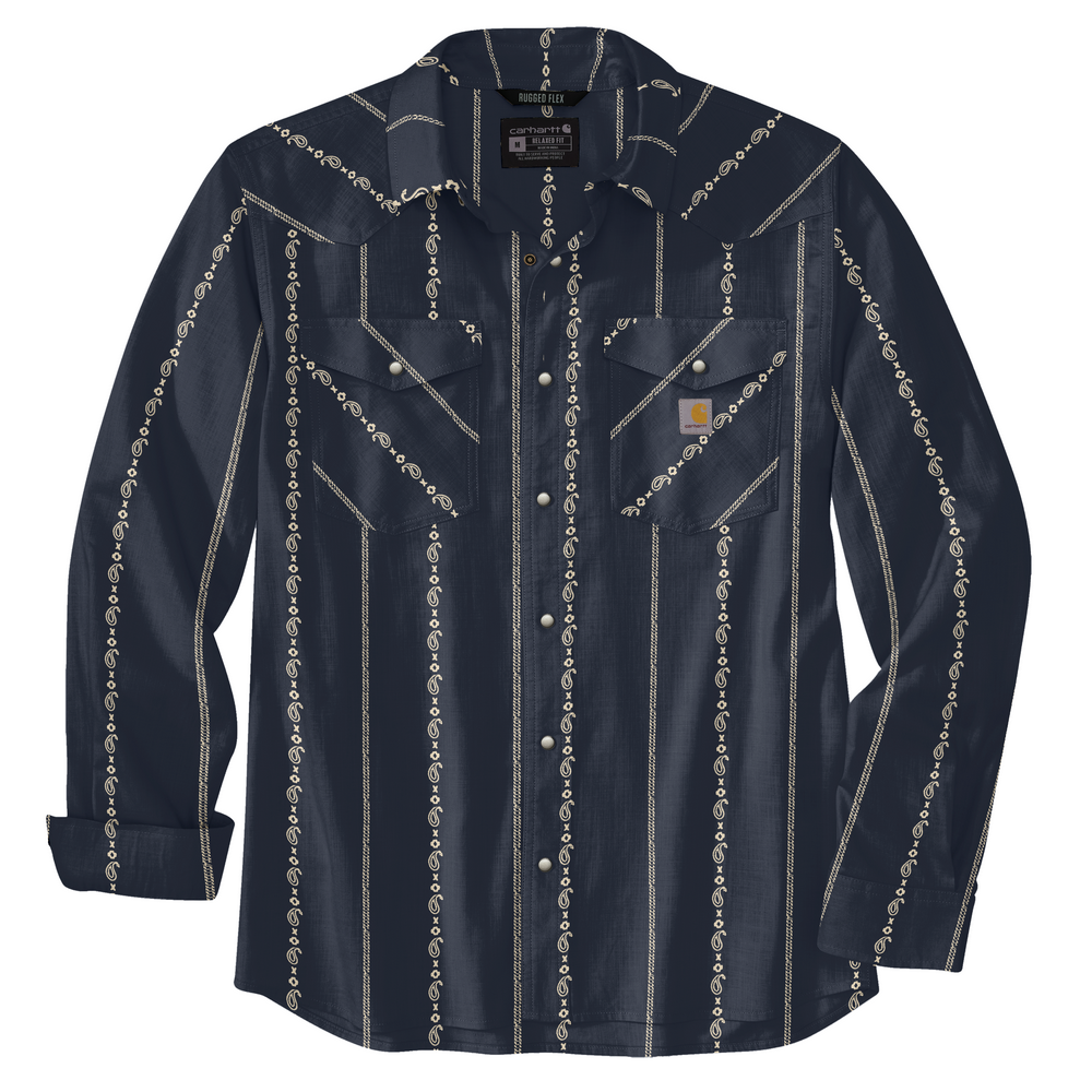 Montana Rugged Flex Relaxed Fit Lightweight Long-Sleeve Snap-Front