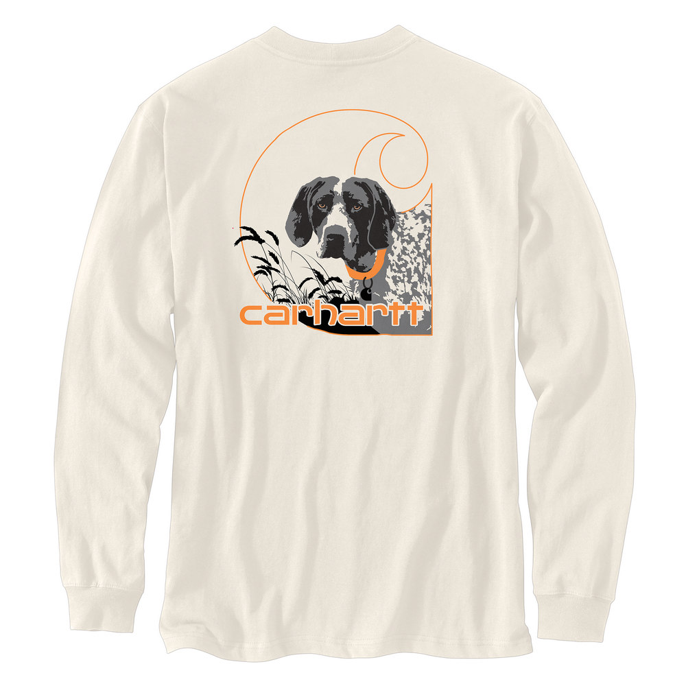 Loose Fit Heavyweight Long-Sleeve Pocket Dog Graphic T-Shirt