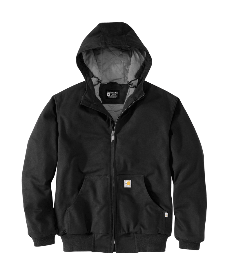 Flame Resistant Loose Fit Duck Insulated Active Jac - BLK-Black