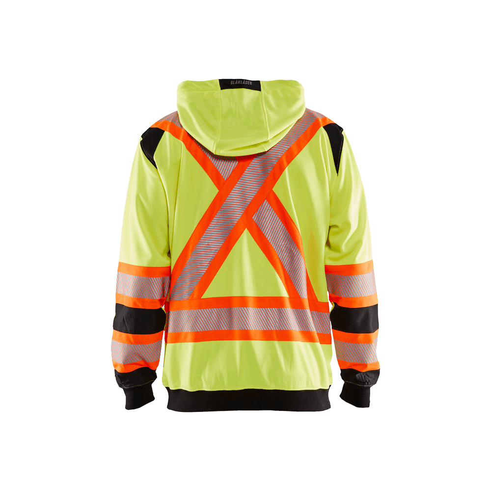 Hi-Vis Zip Sweatshirt - 3399-Yellow Hi-Viz/Black | Blaklader 34481974