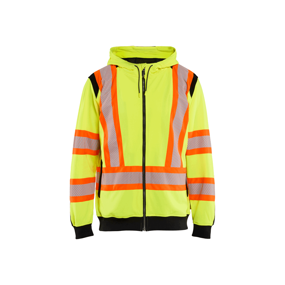 Hi-Vis Zip Sweatshirt - 3399-Yellow Hi-Viz/Black | Blaklader 34481974