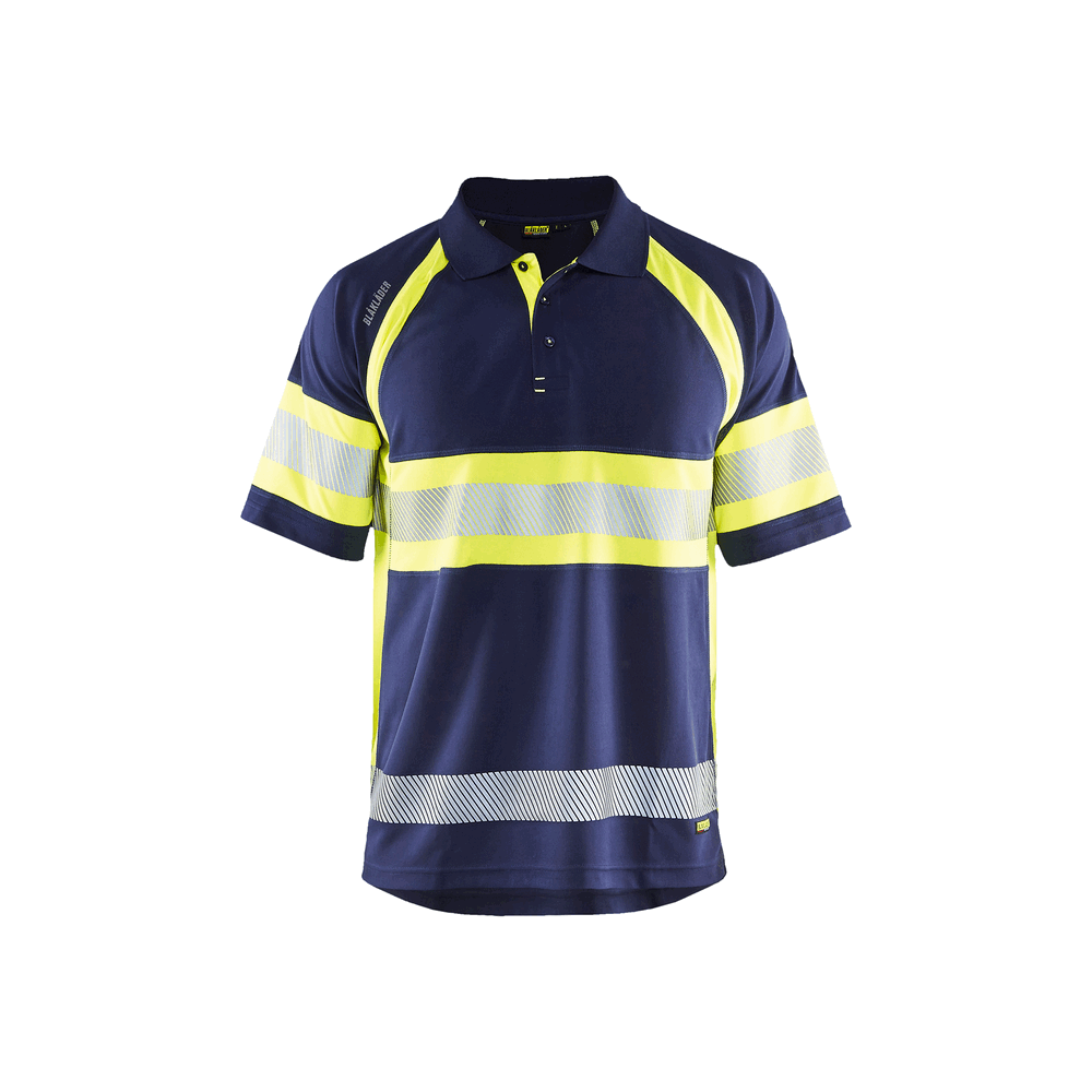 Visibility Polo - 8933-Navy Blue/Yellow Hi-Viz | Blaklader 34681051