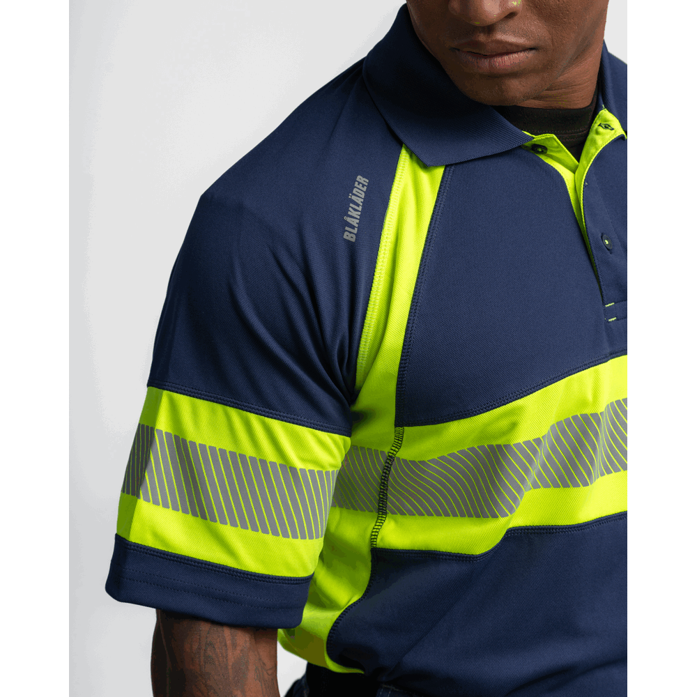 Visibility Polo - 8933-Navy Blue/Yellow Hi-Viz | Blaklader 34681051