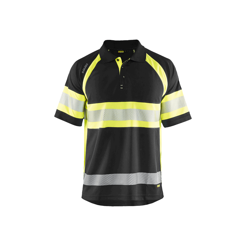 Visibility Polo - 9933-Black/Yellow Hi-Viz | Blaklader 34681051