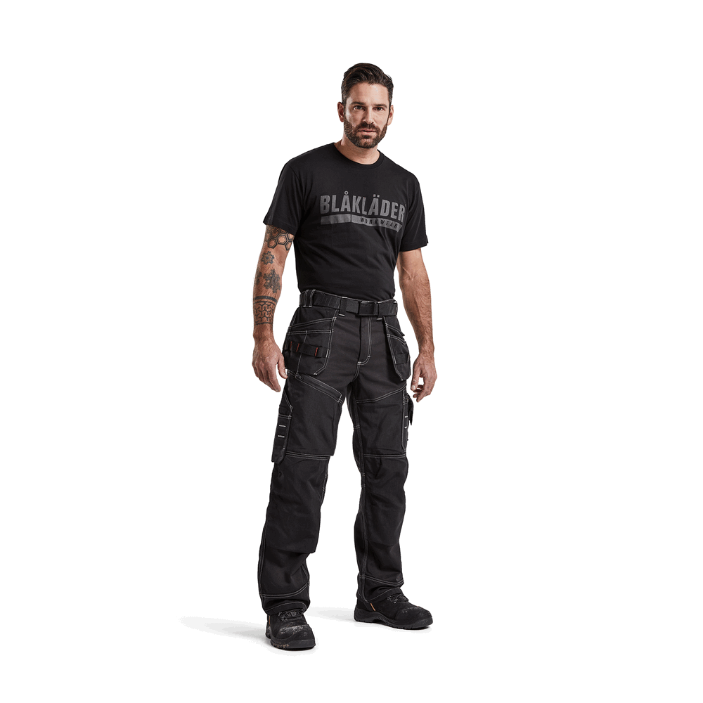 Short Sleeve Branded T-Shirt - 9900-Black | Blaklader 35551042