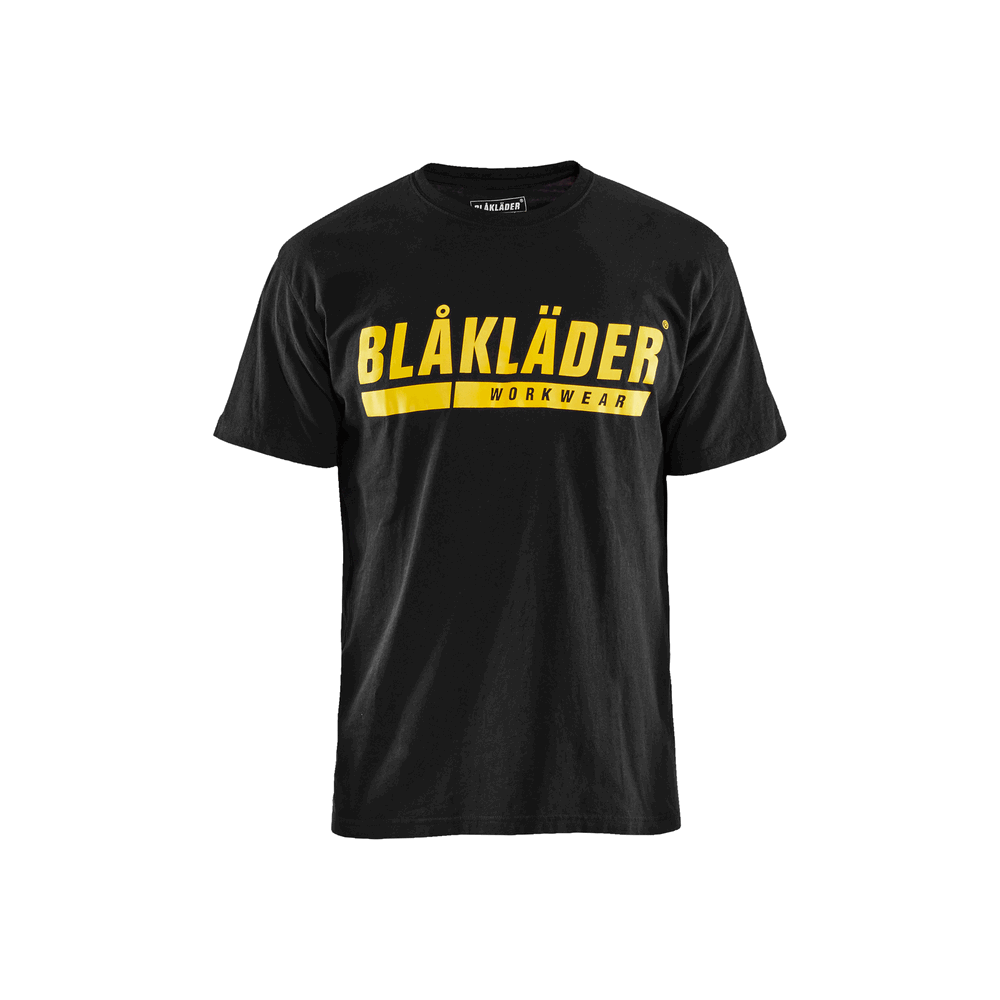 Short Sleeve Branded T-Shirt - 9935-Black/Yellow | Blaklader 35551042