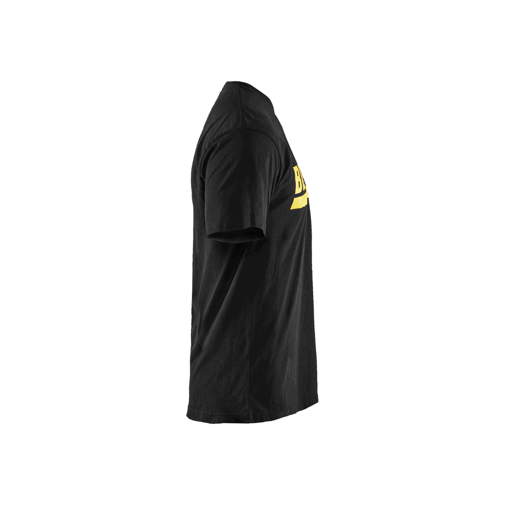 Short Sleeve Branded T-Shirt - 9935-Black/Yellow | Blaklader 35551042