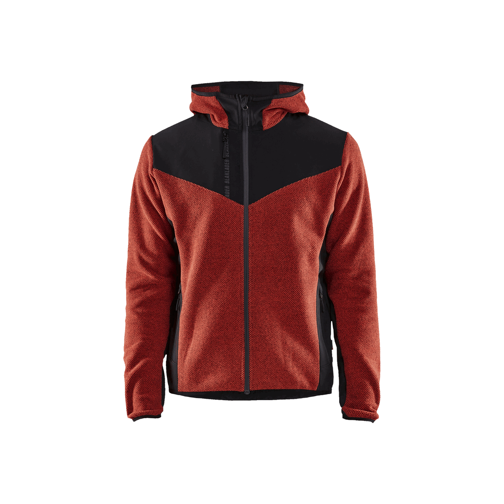 Knitted Fleece Jacket - 5999-Burned Red/Black | Blaklader 47402536