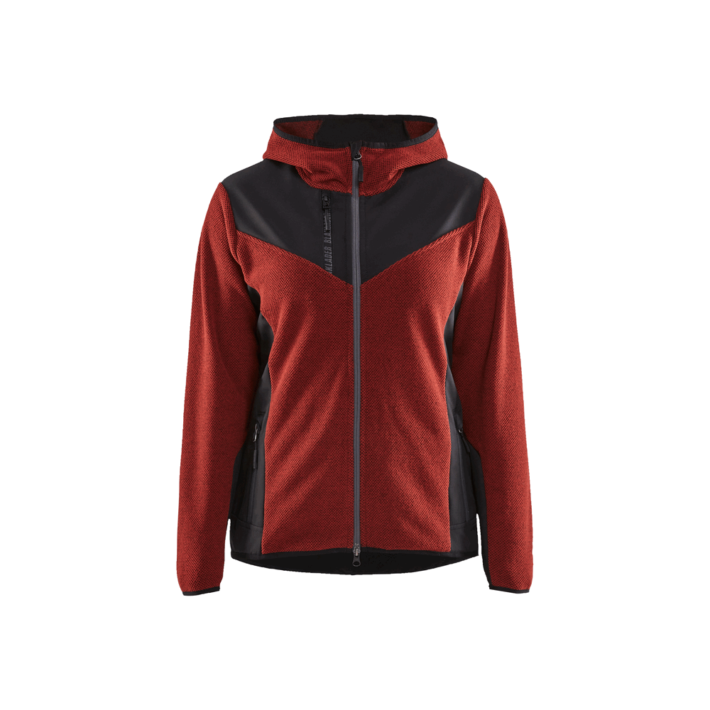 Women'S Knitted Fleece Jacket - 5999-Burned Red/Black | Blaklader 47412536