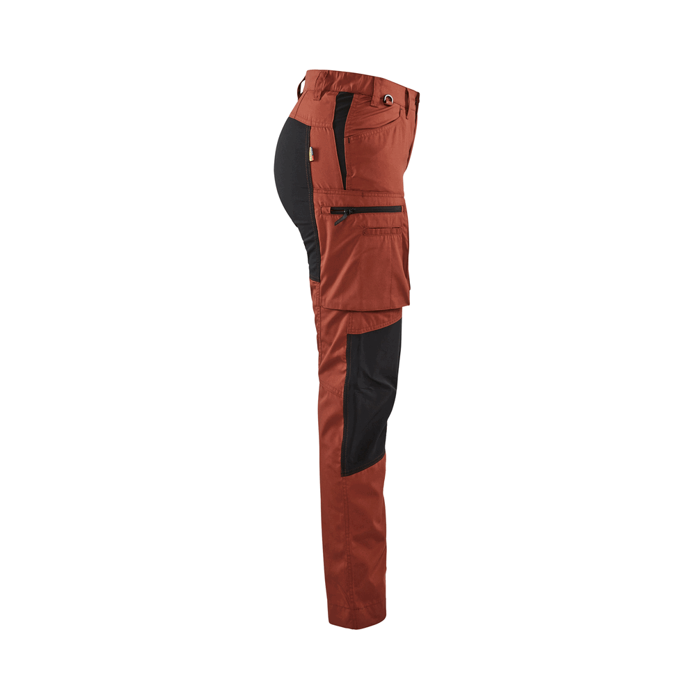 Women'S Service Stretch Pants - 5999-Burned Red/Black | Blaklader 71531845