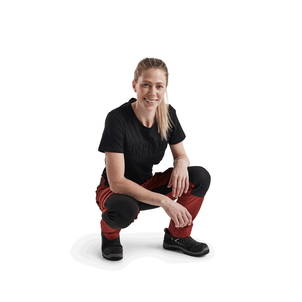 Women'S Service Stretch Pants - 5999-Burned Red/Black | Blaklader 71531845