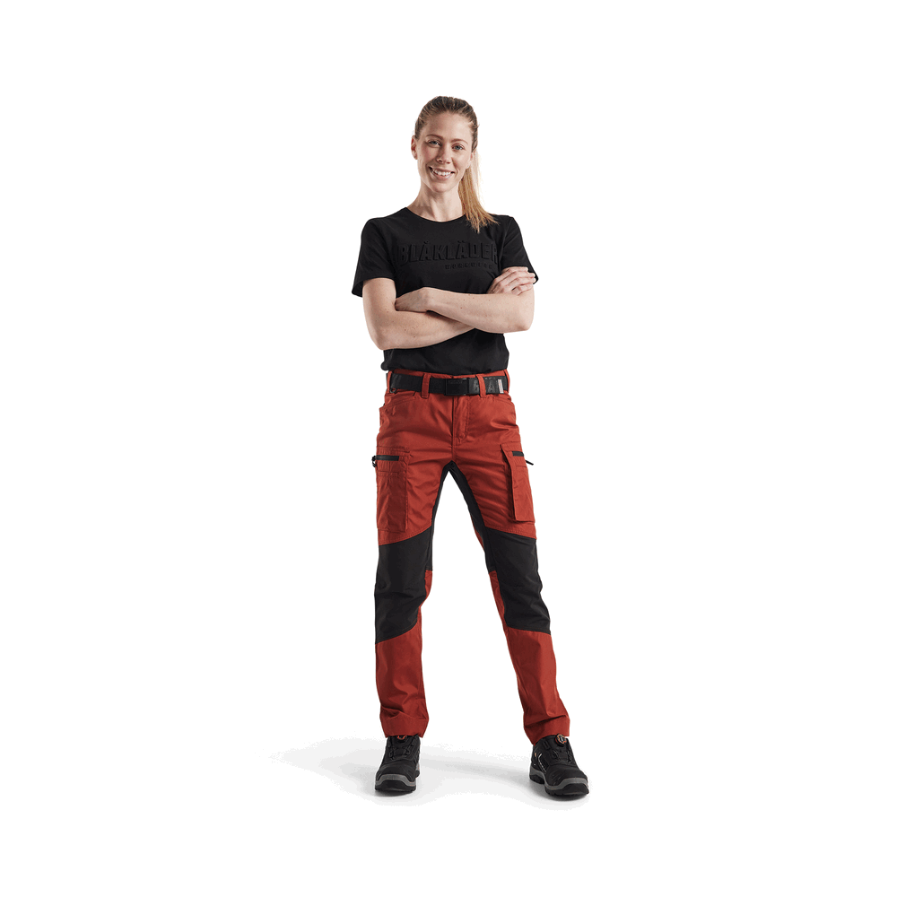 Women'S Service Stretch Pants - 5999-Burned Red/Black | Blaklader 71531845