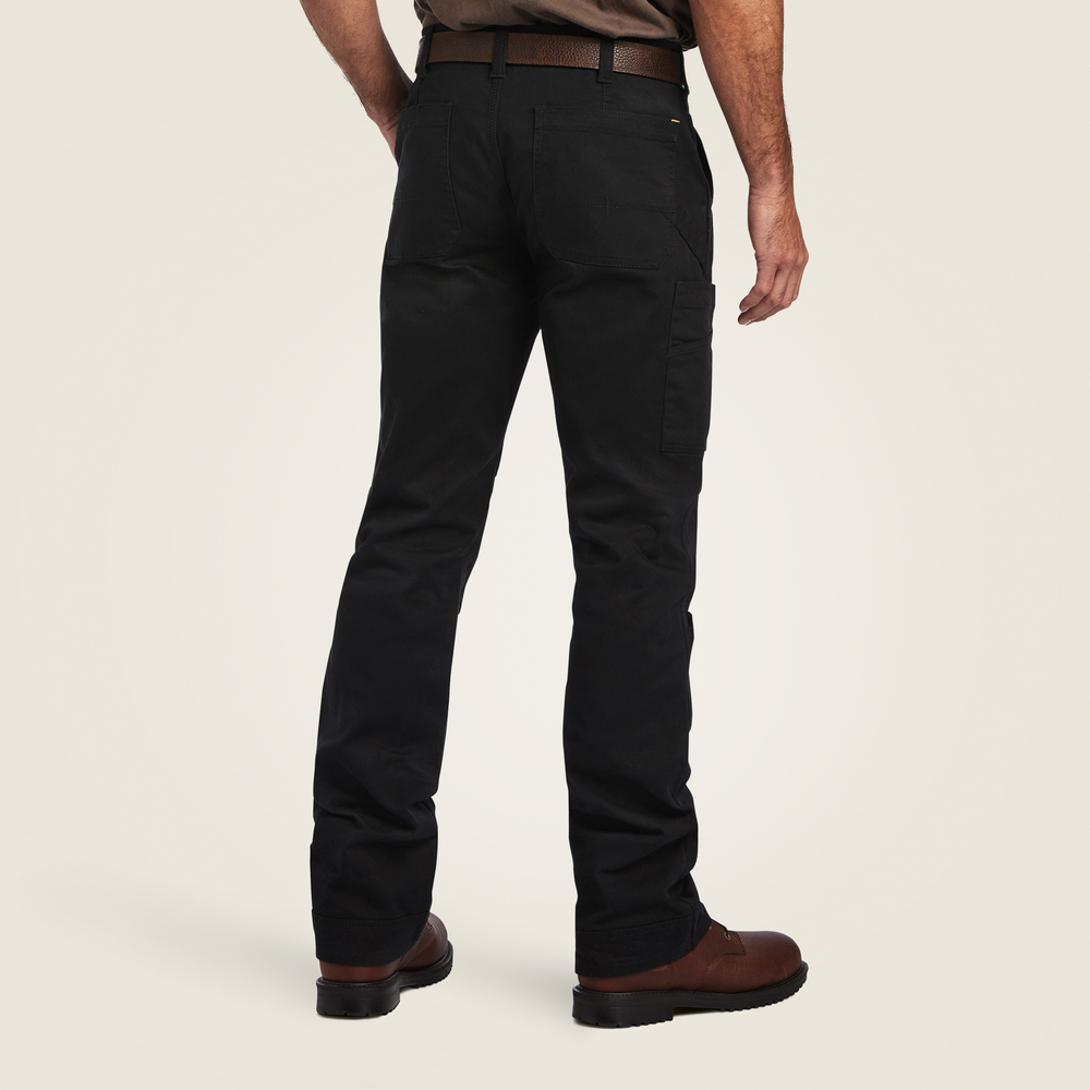 Rebar M5 Straight Durastretch Washed Twill Dungaree Straight Leg Pant - 001-Black | Ariat 10041065