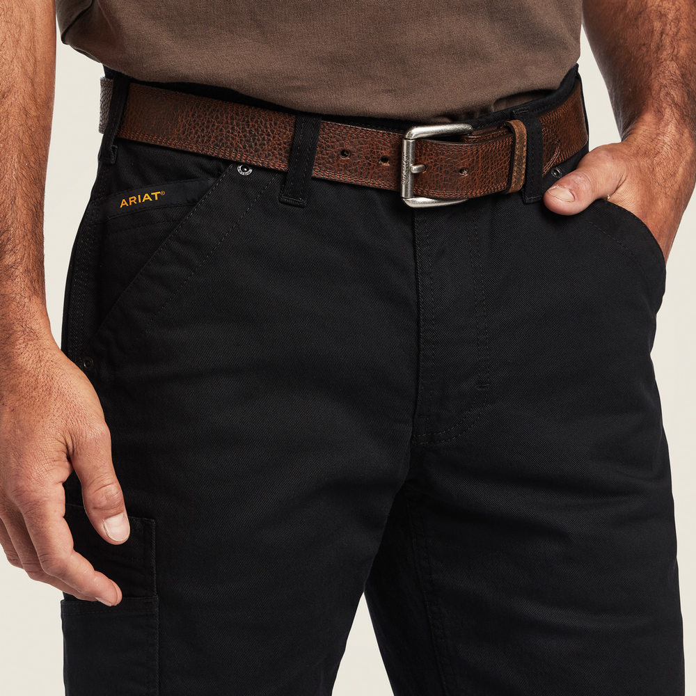 Rebar M5 Straight Durastretch Washed Twill Dungaree Straight Leg Pant - 001-Black | Ariat 10041065