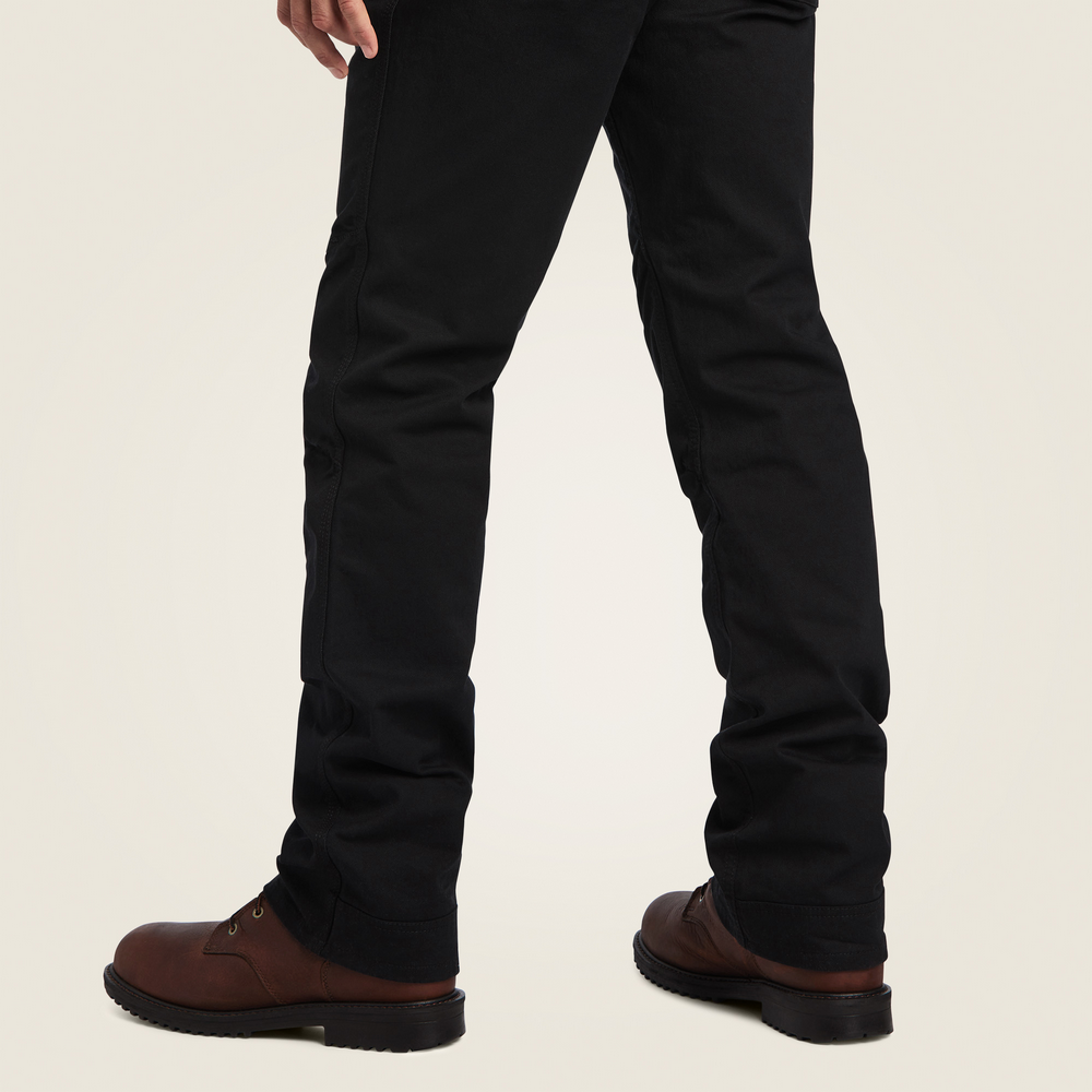Rebar M5 Straight Durastretch Washed Twill Dungaree Straight Leg Pant - 001-Black | Ariat 10041065