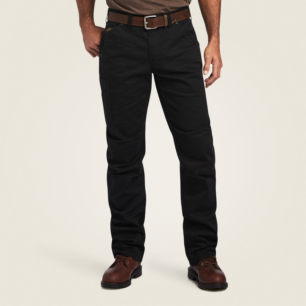 Rebar M5 Straight Durastretch Washed Twill Dungaree Straight Leg Pant - 001-Black | Ariat 10041065