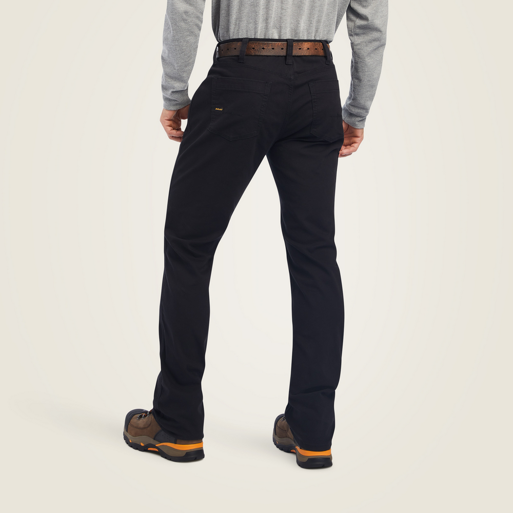 ariat black dress pants Ariat 10023465 Men's Black Rebar FR M4 Relaxed Workhorse Boot Cut Pant