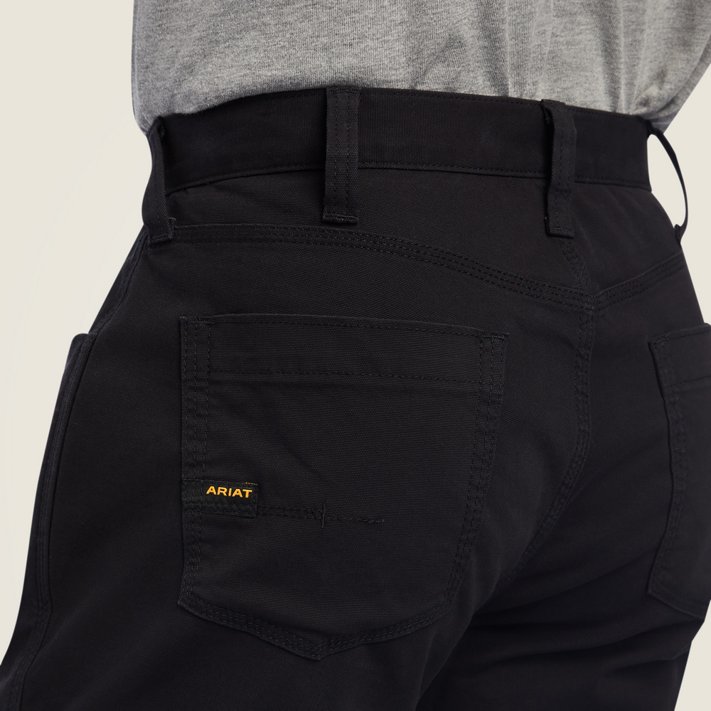 Rebar M4 Low Rise Durastretch Made Tough Stackable Straight Leg Pant - 001-Black | Ariat 10041083