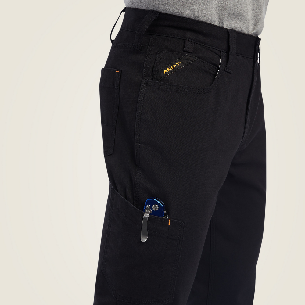 Rebar M4 Low Rise Durastretch Made Tough Stackable Straight Leg Pant - 001-Black | Ariat 10041083