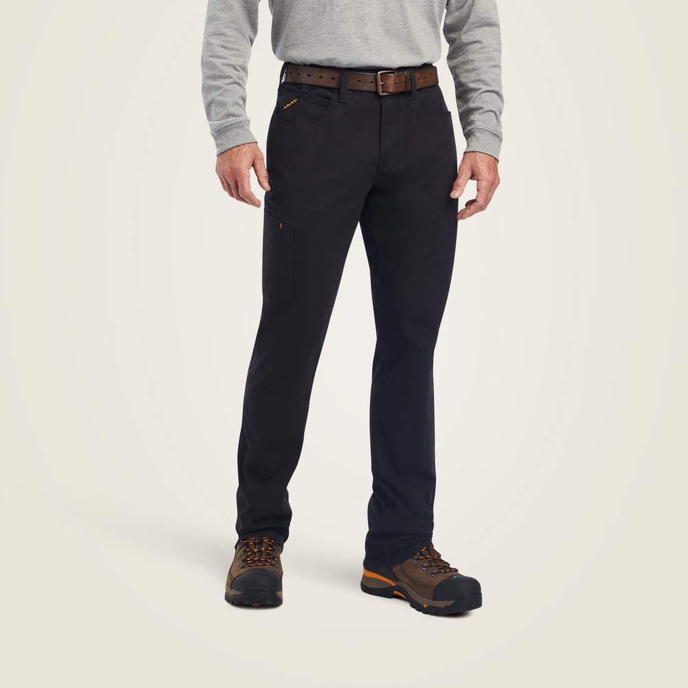 Rebar M4 Low Rise Durastretch Made Tough Stackable Straight Leg Pant - 001-Black | Ariat 10041083