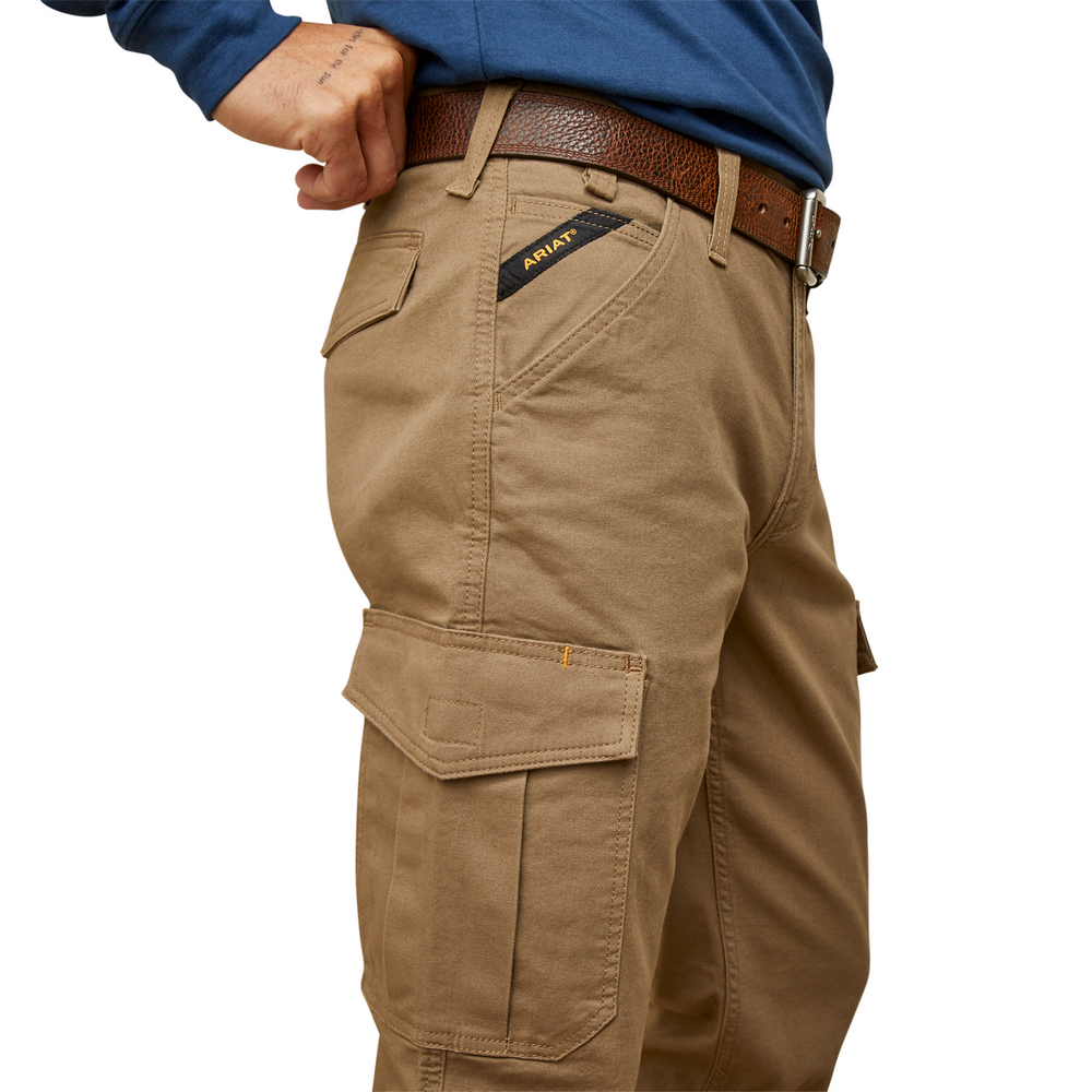 Rebar M4 Relaxed Made Tough Cargo Straight Pant - 250-Field Khaki | Ariat 10045379