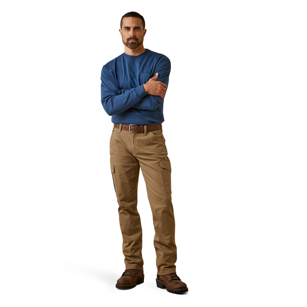 Rebar M4 Relaxed Made Tough Cargo Straight Pant - 250-Field Khaki | Ariat 10045379
