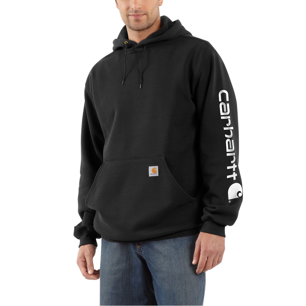 Mens Midweight Sleeve Logo Hooded Sweatshirt Carhartt K288 – The