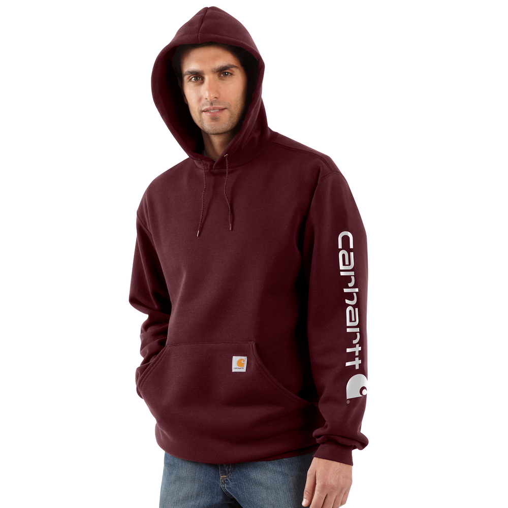 Mens Midweight Sleeve Logo Hooded Sweatshirt | Carhartt K288 – The