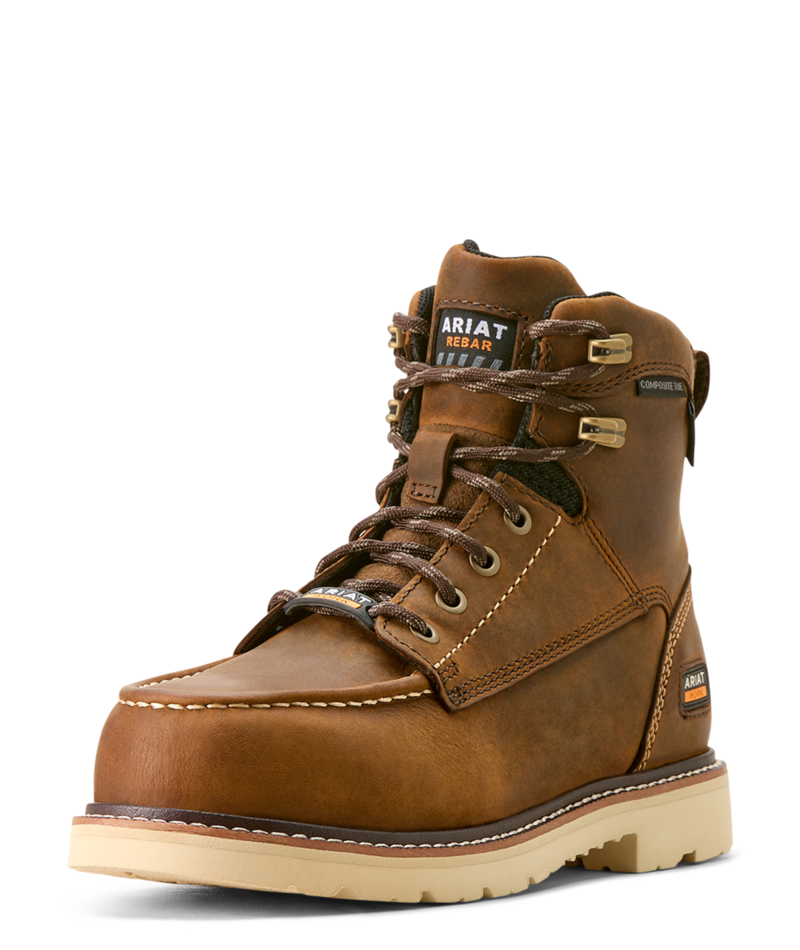 Rebar Lift Waterproof Composite Toe Work Boot BRN-Distressed Brown | Ariat 10053821