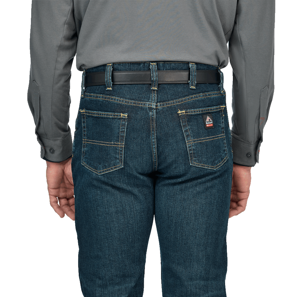 Mens Straight Fit Jean With Stretch - SD Sanded Denim | Bulwark