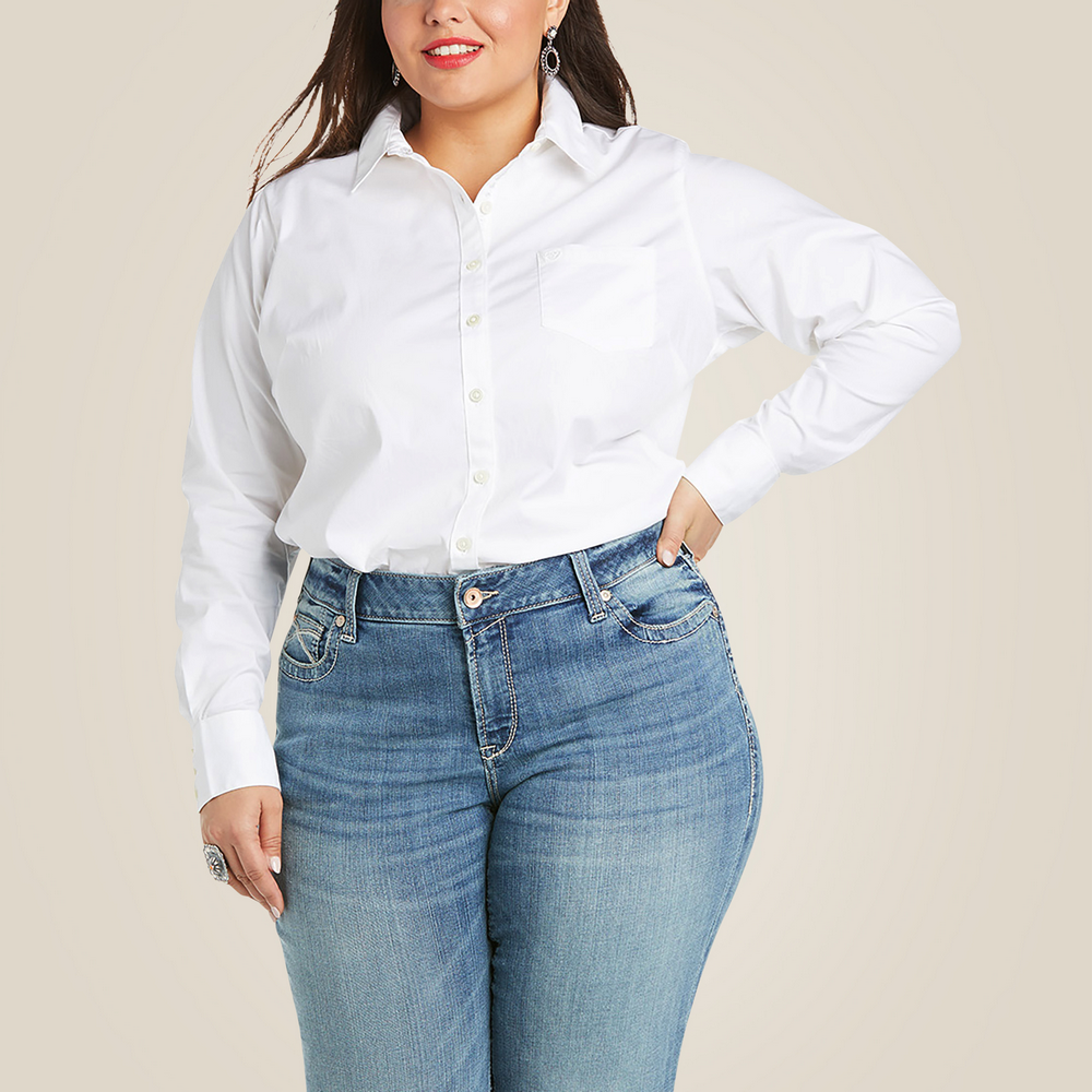Kirby Stretch Shirt - 100-White | Ariat 10022065