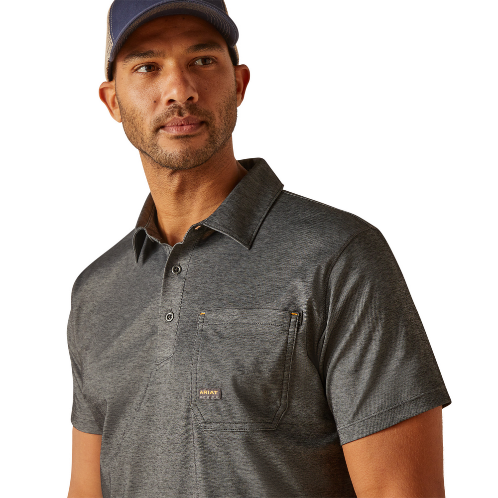 Rebar Foreman Polo - 010-Charcoal Heather | Ariat 10048617