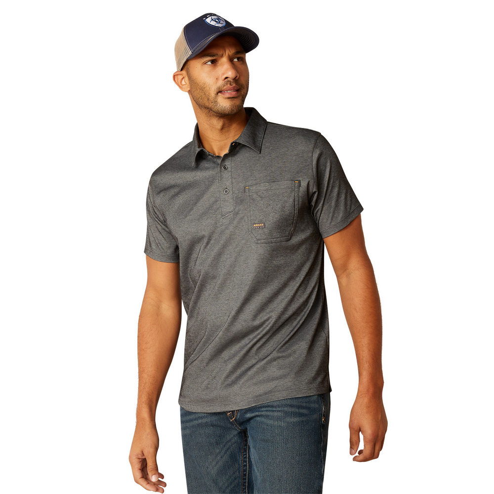 Rebar Foreman Polo - 010-Charcoal Heather | Ariat 10048617