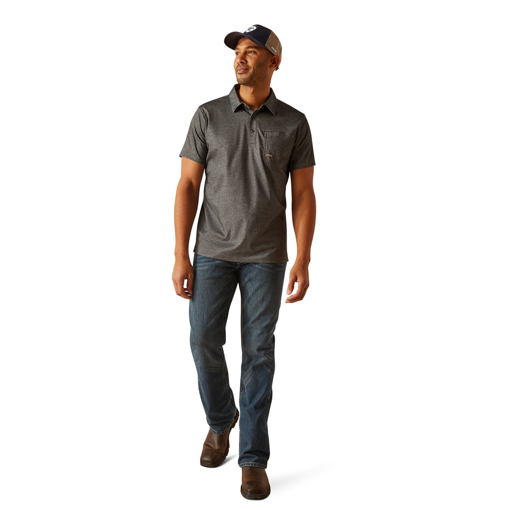 Rebar Foreman Polo - 010-Charcoal Heather | Ariat 10048617