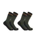 Men's Heavyweight Synthetic-Wool Blend Boot Sock 2 Pack BOL-Burnt Olive | Carhartt SB7742M