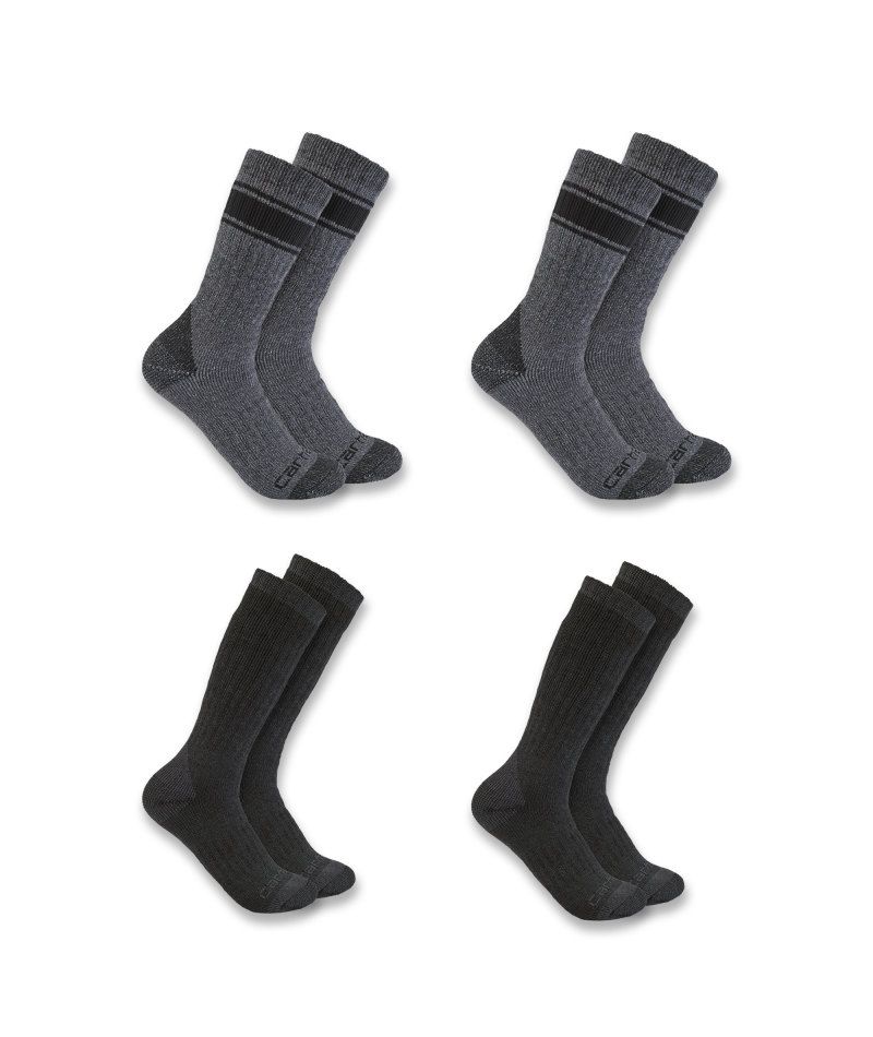 Men's Heavyweight Crew Sock 4 Pack AS1-Assorted01 | Carhartt SC1054M