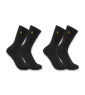 Men's Force Midweight Crew Sock 2 Pack BLK-Black | Carhartt SC2252M