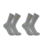 Men's Force Midweight Crew Sock 2 Pack HGY-Heather Grey | Carhartt SC2252M