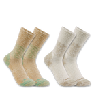 Women's Midweight Cotton Blend Crew Sock 2 Pack A02-Assorted02 | Carhartt SC3252W