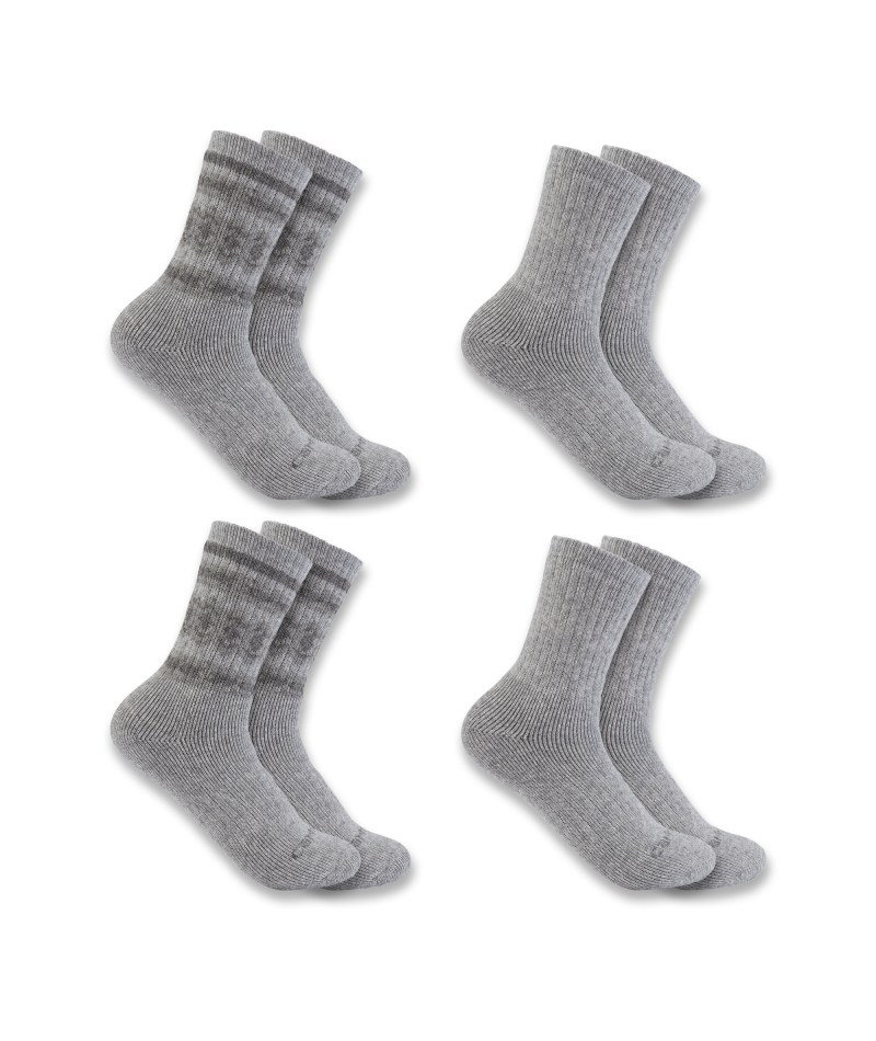Men's Heavyweight Synthetic-Wool Blend Crew Sock 4 Pack AS1-Assorted01 | Carhartt SC5544W