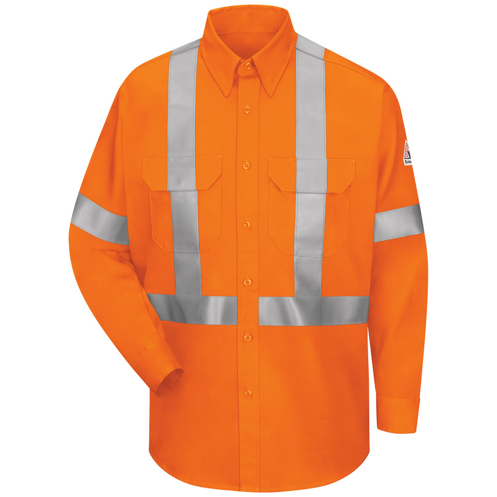 reflective dress shirt Men's Hi-Visibility Short Sleeve Work Shirt