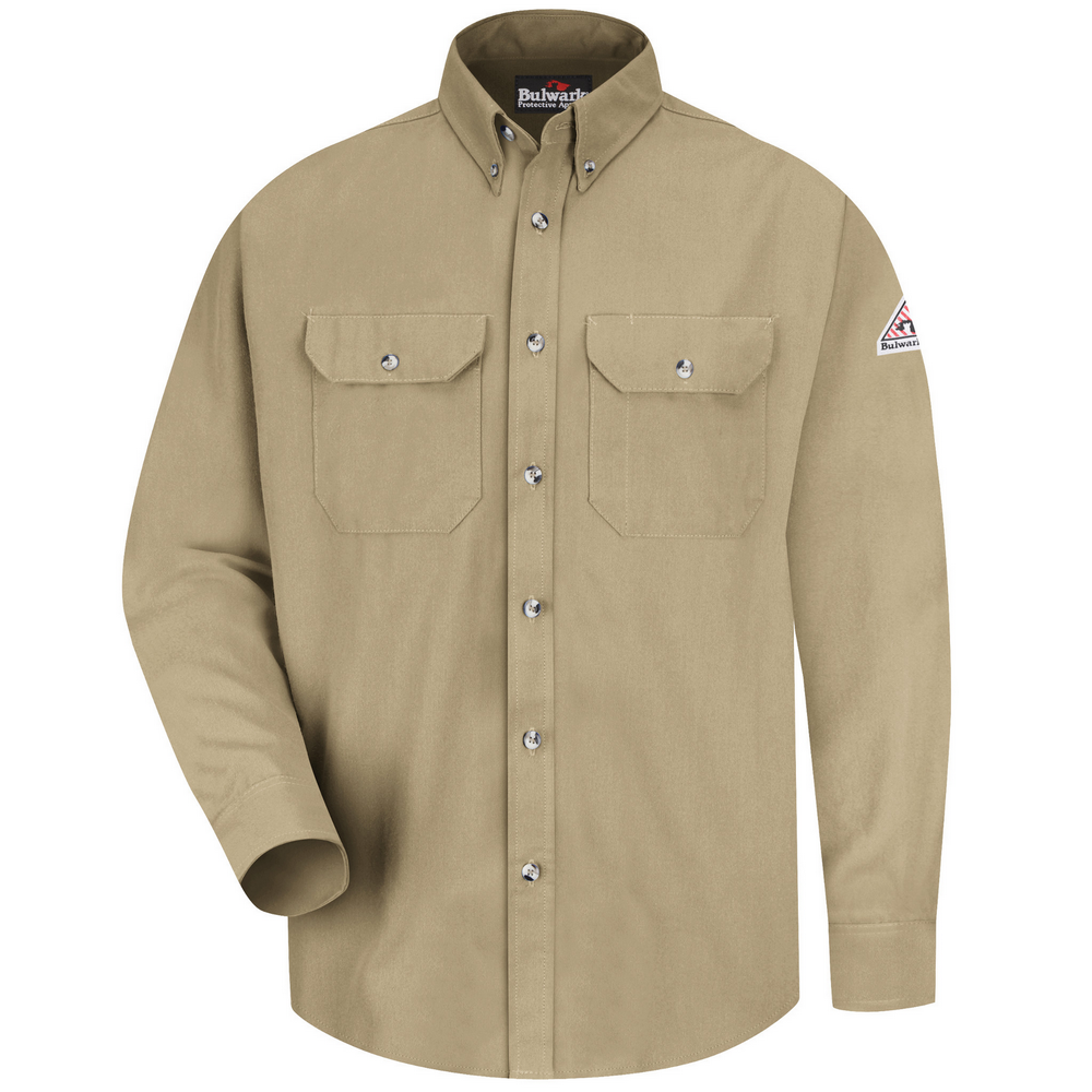 3xl dress shirt size Bulwark SMU2 - Uniform Shirt Khaki